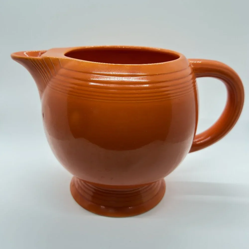 Vintage Fiesta Ware RED (orange) - Lip Pitcher 1936 - 1946 - 64oz